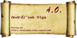 Andrásek Olga névjegykártya